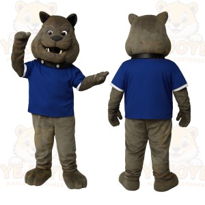 Blue bulldog Mascot Costume