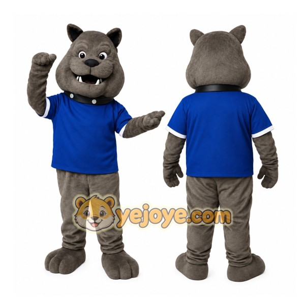 Blue bulldog Mascot Costume