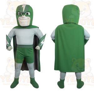 Green Superhero Mascot Costume