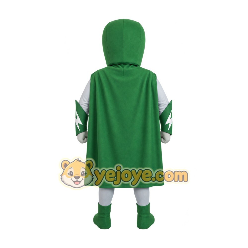 Green Superhero Mascot Costume Green Superhero Mascot Costume