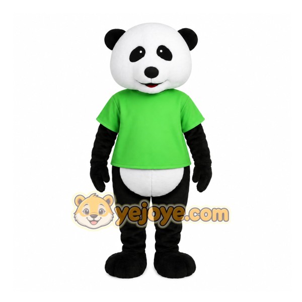 Green Panda Mascot Costume