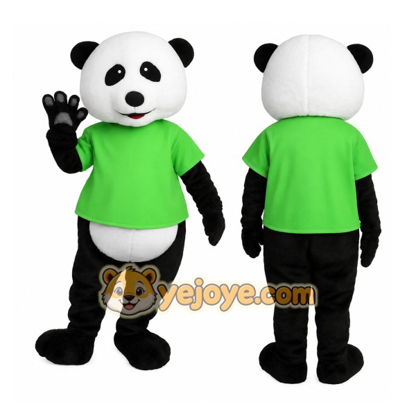 Green Panda Mascot Costume