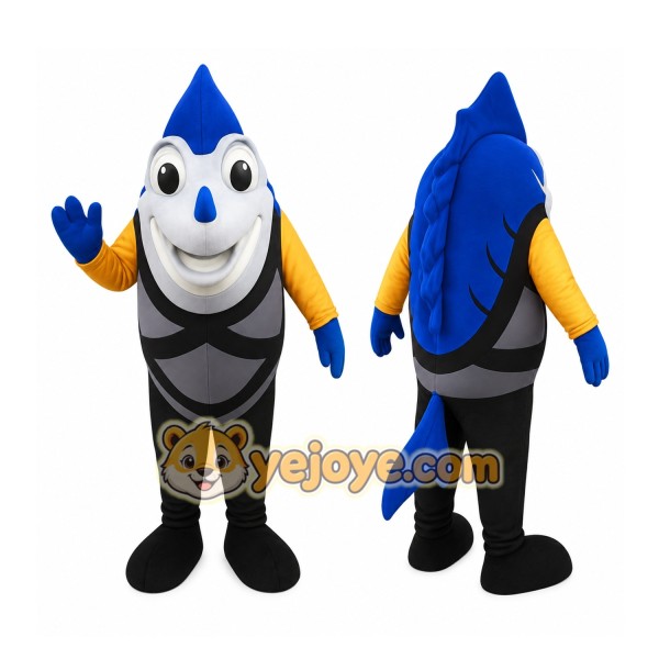 Blue Fish Mascot Costume