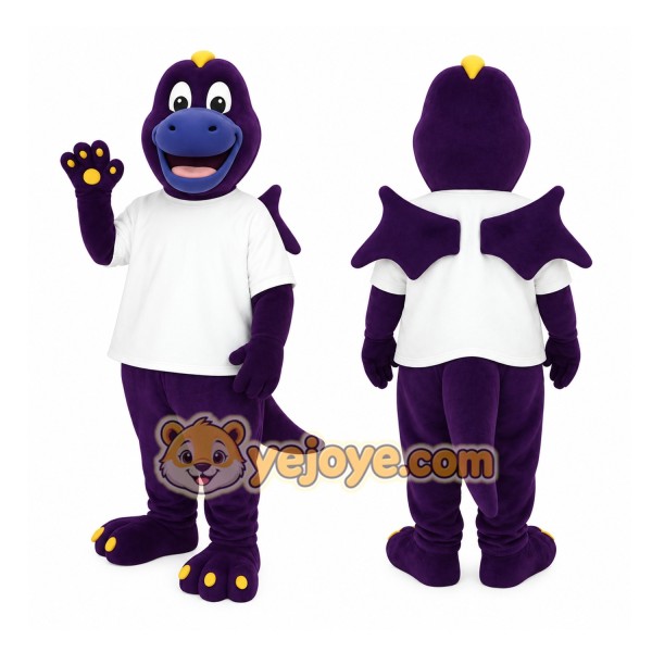 Purple Dragon Mascot Costume