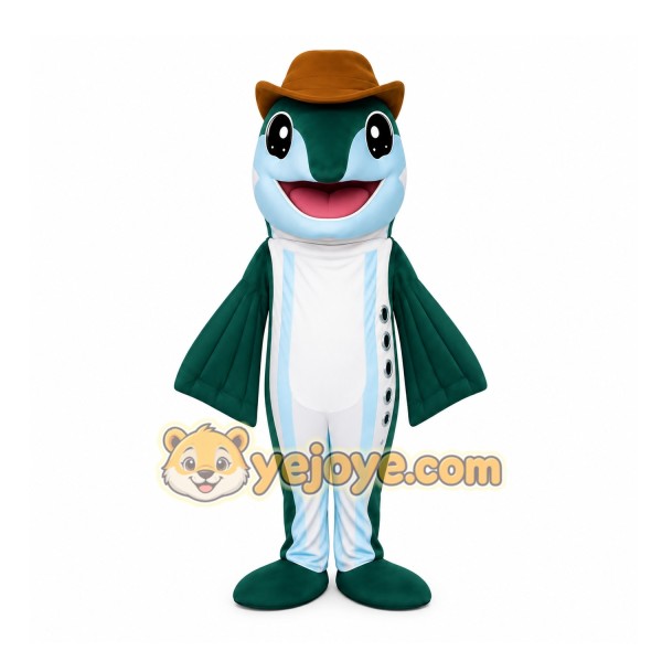 Blue Fish Mascot Costume