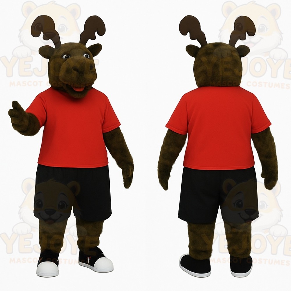 Brown Moose Mascot Costume