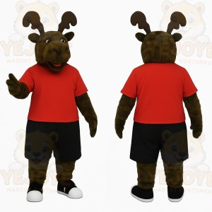 Brown Moose Mascot Costume