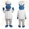 Blue Hippo Chef Mascot Costume