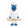 Blue Hippo Chef Mascot Costume Blue Hippo Chef Mascot Costume
