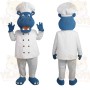 Blue Hippo Chef Mascot Costume