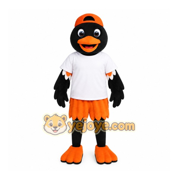 Black and Orange Bird Mascot Costume