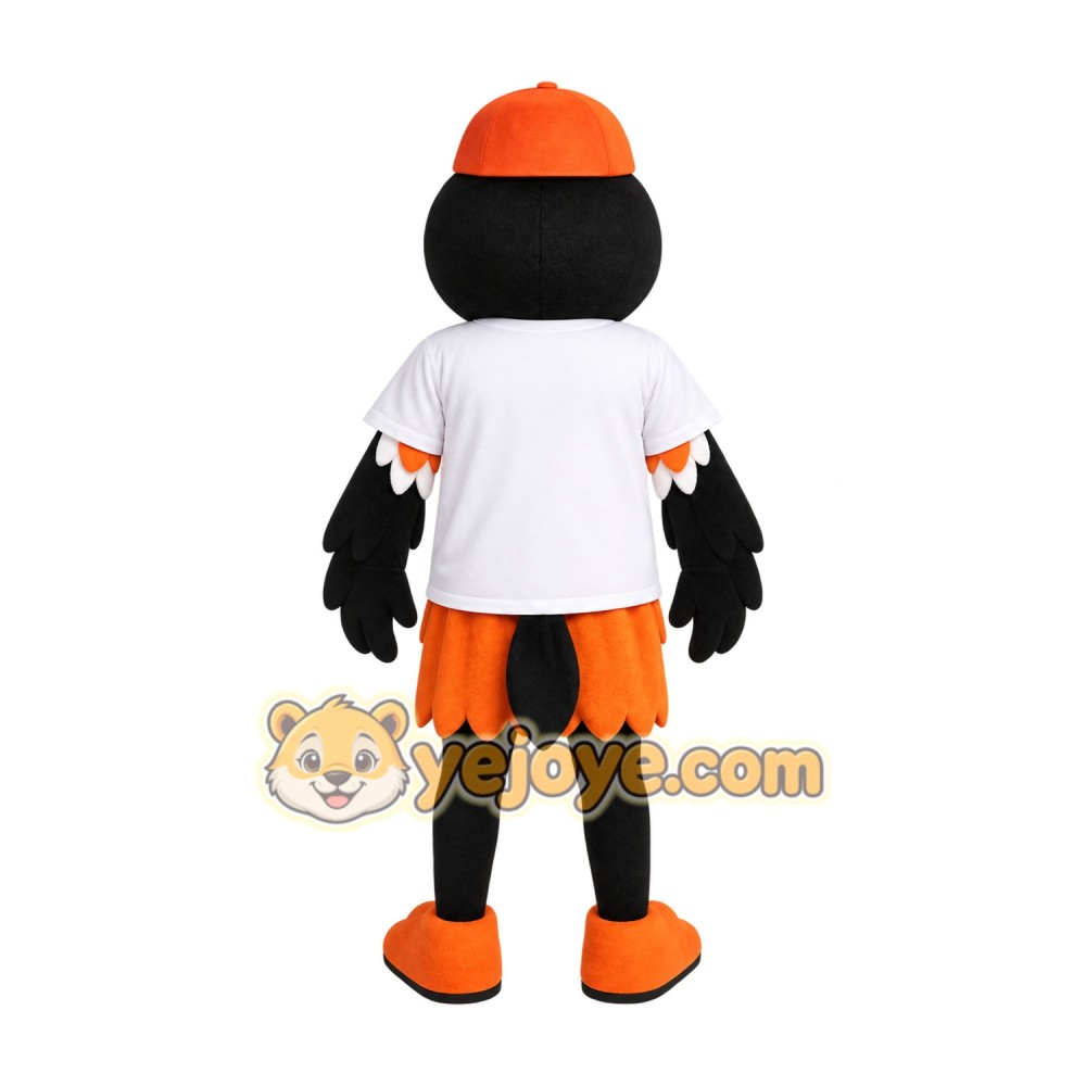 Black and Orange Bird Mascot Costume