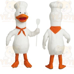 White Duck Chef Mascot Costume