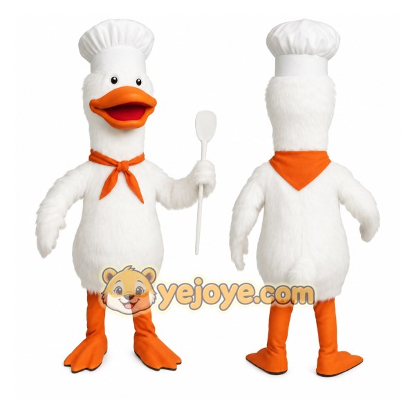 White Duck Chef Mascot Costume