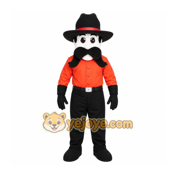 Orange Cowboy Mascot Costume