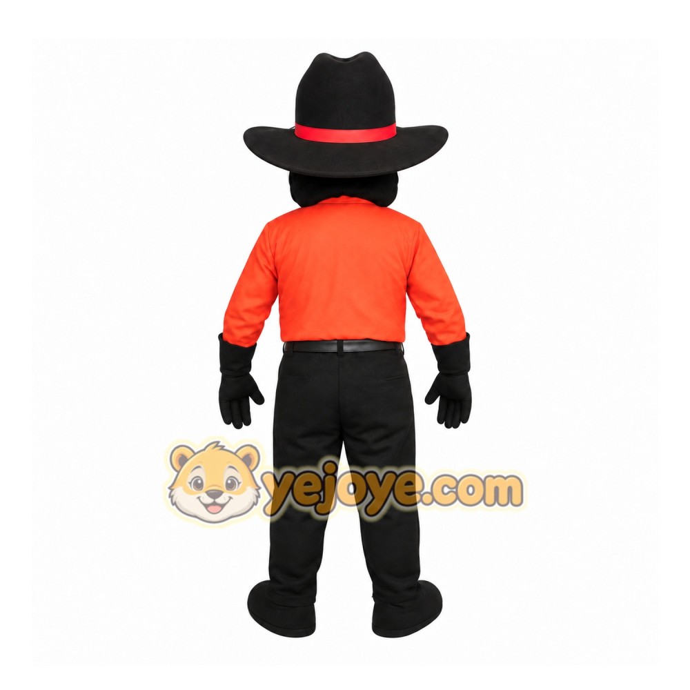 Orange Cowboy Mascot Costume