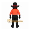Orange Cowboy Mascot Costume