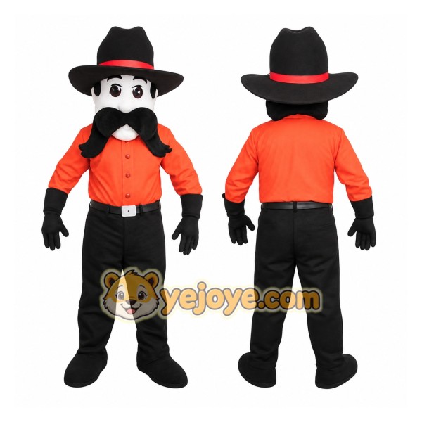 Orange Cowboy Mascot Costume