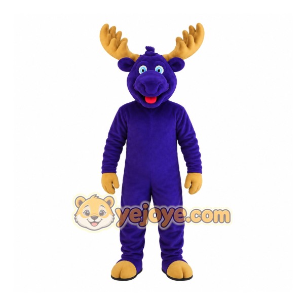 Purple Moose Mascot Costume