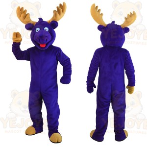 Purple Moose Mascot Costume