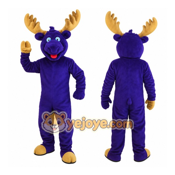 Purple Moose Mascot Costume