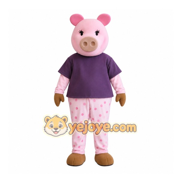 Pink Pig Mascot Costume
