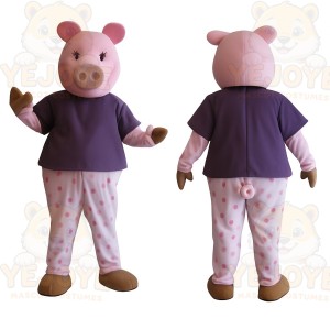 Pink Pig Mascot Costume