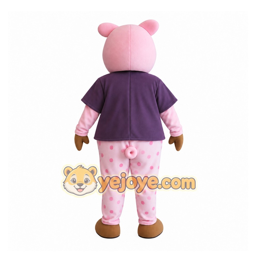 Pink Pig Mascot Costume Pink Pig Mascot Costume