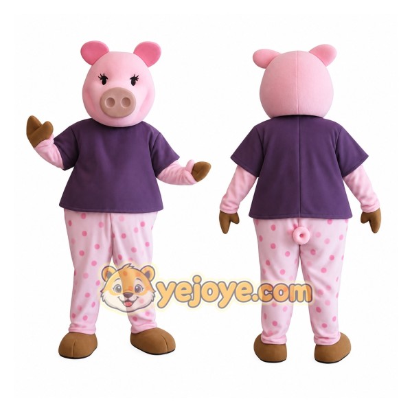 Pink Pig Mascot Costume