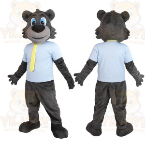 Gray Bear Mascot Costume