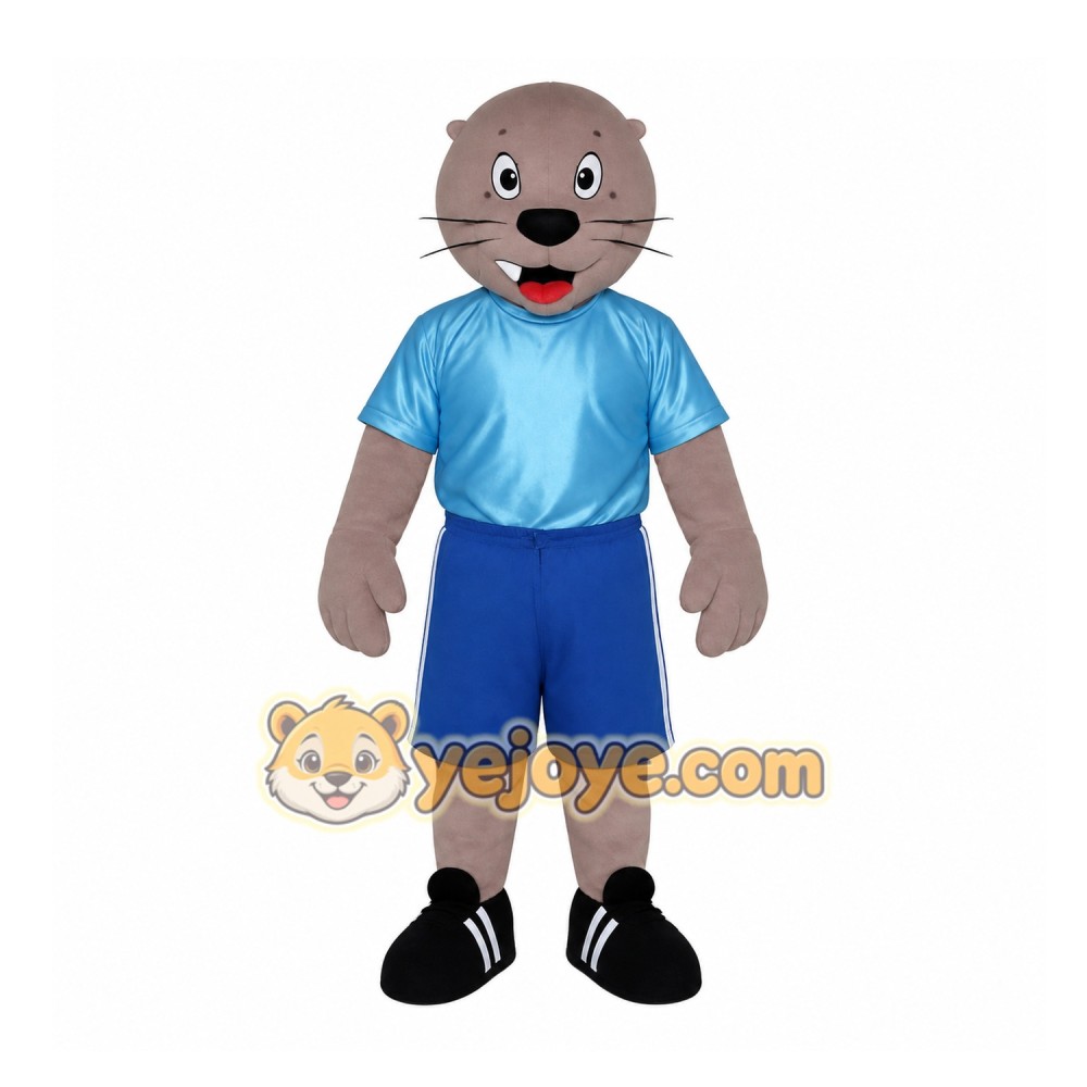 Blue Otter Mascot Costume Blue Otter Mascot Costume