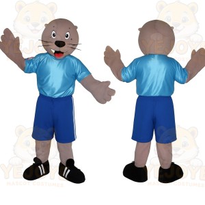 Blue Otter Mascot Costume
