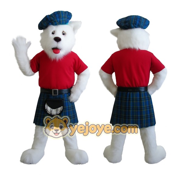 White Dog Mascot Costume