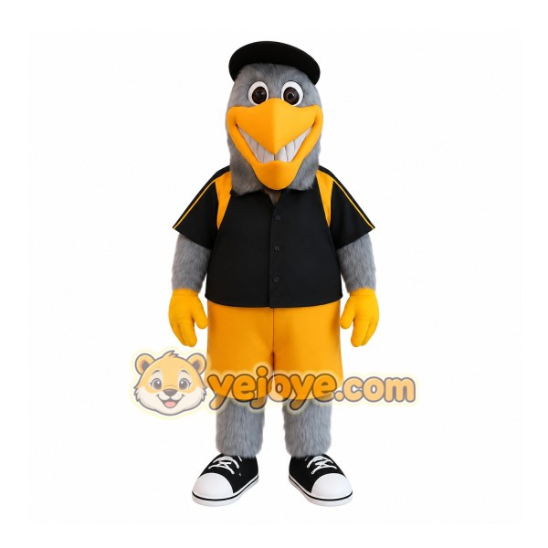 Gray Bird Mascot Costume