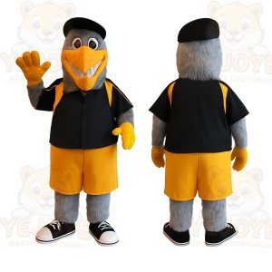 Gray Bird Mascot Costume