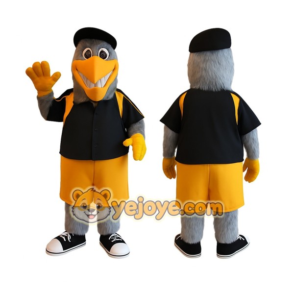 Gray Bird Mascot Costume