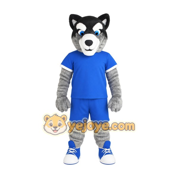 Blue Wolf Mascot Costume