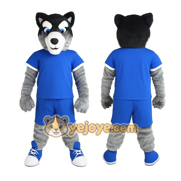 Blue Wolf Mascot Costume