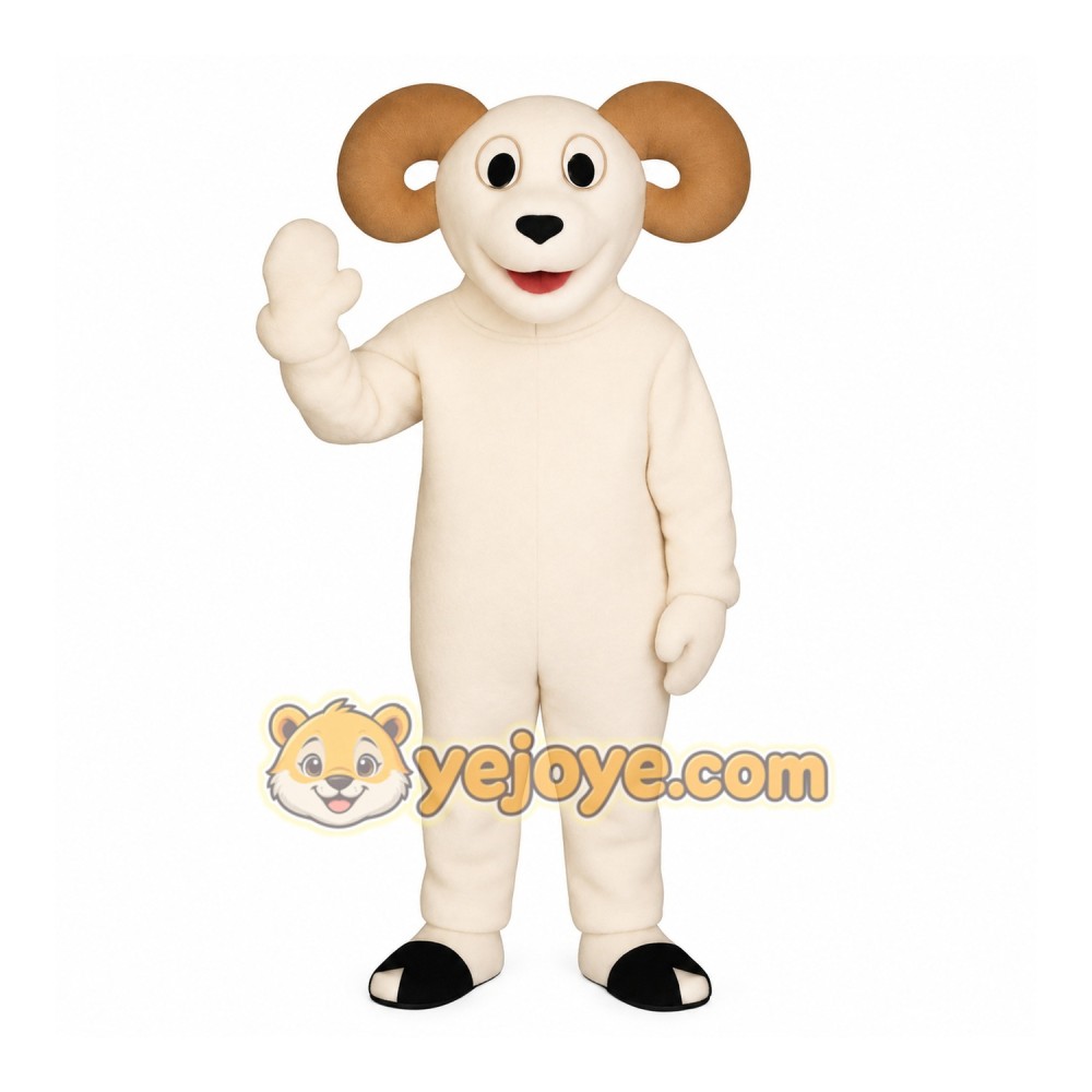 White Ram Mascot Costume White Ram Mascot Costume