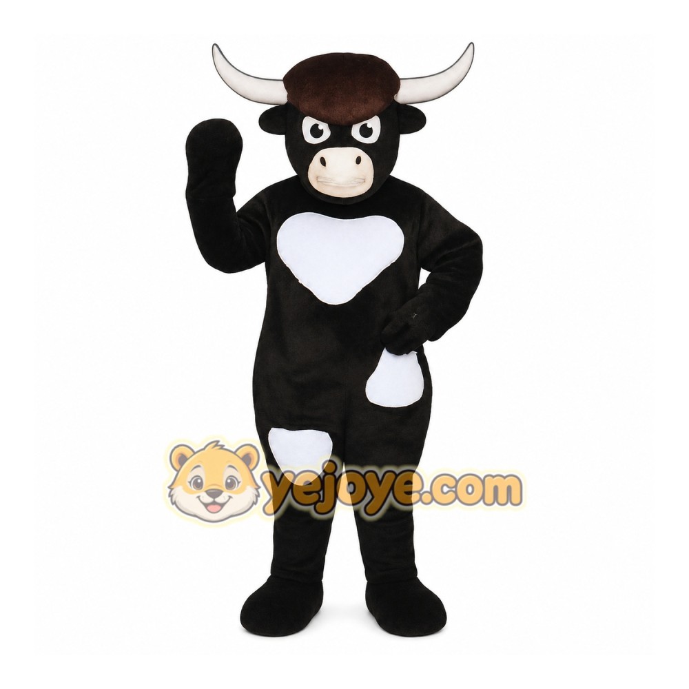 Black Cow Mascot Costume Black Cow Mascot Costume