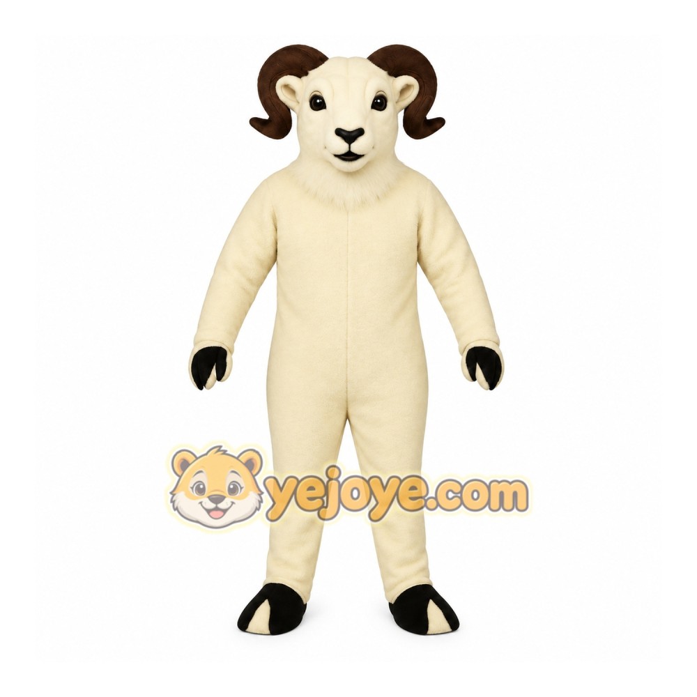 White Ram Mascot Costume White Ram Mascot Costume