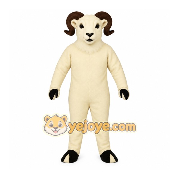 White Ram Mascot Costume White Ram Mascot Costume