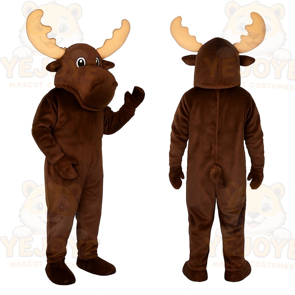Brown Moose Mascot Costume