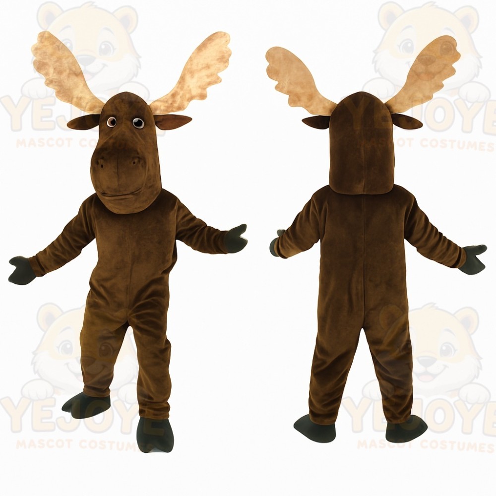 Brown Moose Mascot Costume