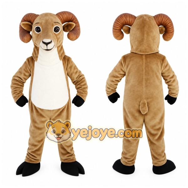 Brown Ram Mascot Costume