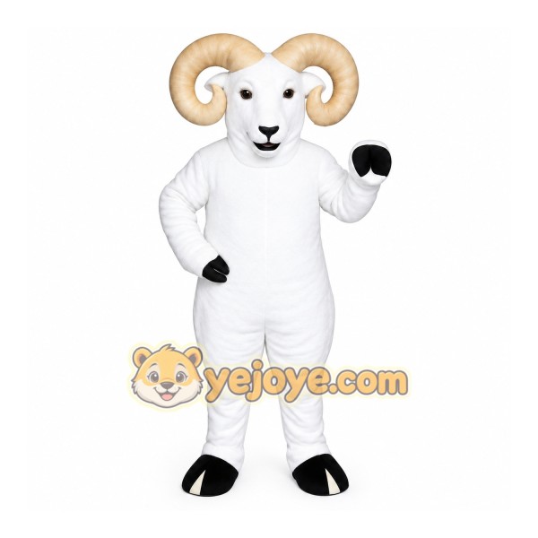 White Ram Mascot Costume White Ram Mascot Costume