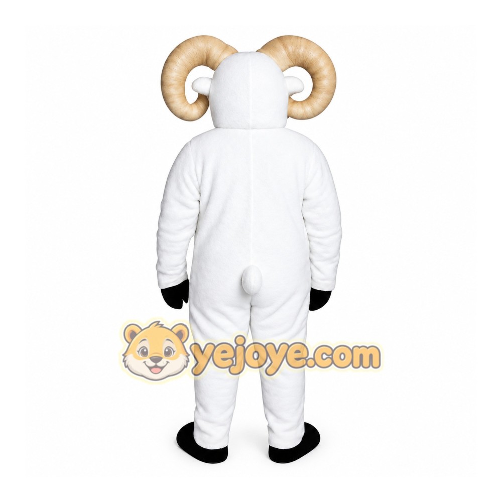 White Ram Mascot Costume White Ram Mascot Costume