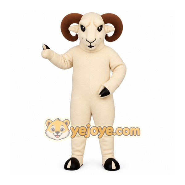 White Ram Mascot Costume White Ram Mascot Costume