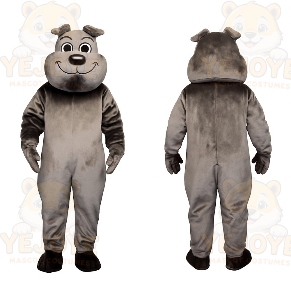 Gray Dog Mascot Costume