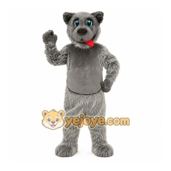 Gray Bear Mascot Costume
